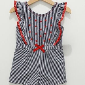 Nannette Striped One Piece with Red Accents